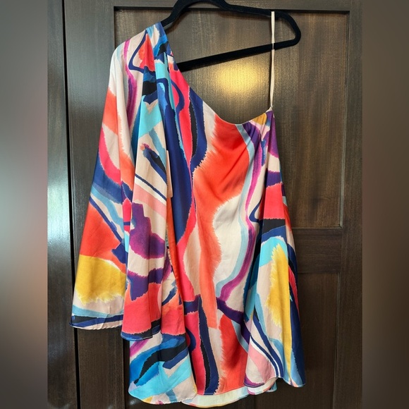 BHLDN by Anthropologie Stevie One Shoulder Satin Mini Dress - Picture 3 of 3